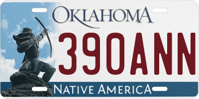 OK license plate 390ANN