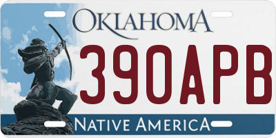 OK license plate 390APB