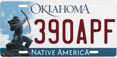 OK license plate 390APF