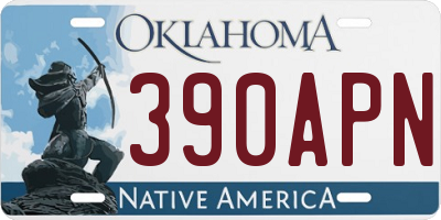 OK license plate 390APN