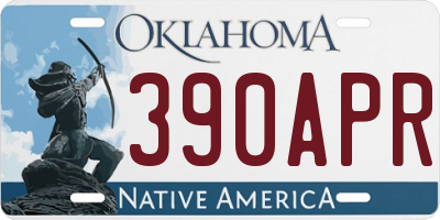 OK license plate 390APR