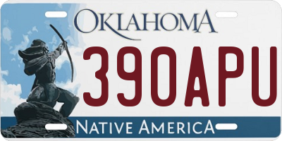 OK license plate 390APU
