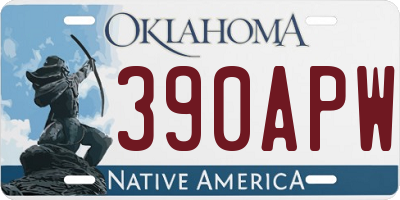 OK license plate 390APW