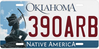 OK license plate 390ARB
