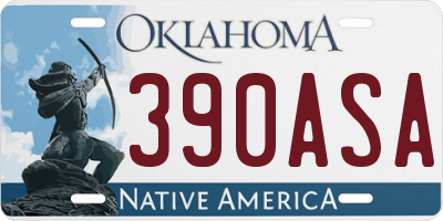 OK license plate 390ASA