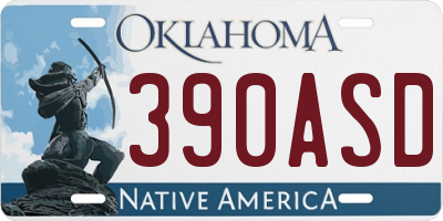 OK license plate 390ASD