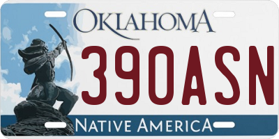 OK license plate 390ASN