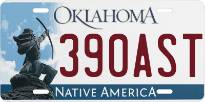 OK license plate 390AST