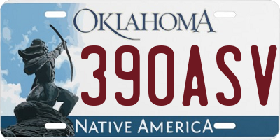 OK license plate 390ASV