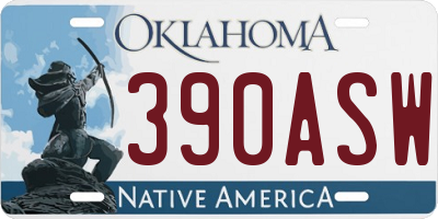 OK license plate 390ASW