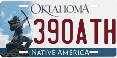 OK license plate 390ATH