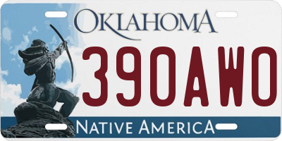 OK license plate 390AWO