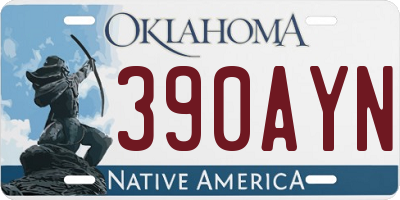 OK license plate 390AYN