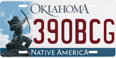 OK license plate 390BCG