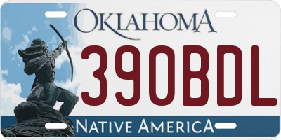 OK license plate 390BDL
