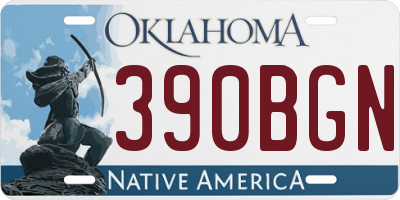 OK license plate 390BGN