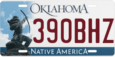 OK license plate 390BHZ