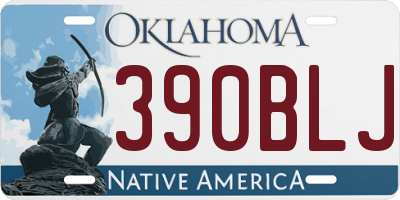OK license plate 390BLJ