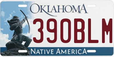 OK license plate 390BLM