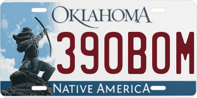 OK license plate 390BOM