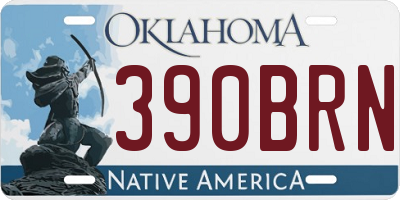 OK license plate 390BRN