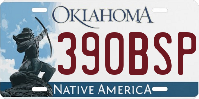 OK license plate 390BSP