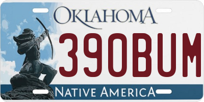 OK license plate 390BUM