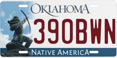 OK license plate 390BWN