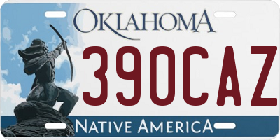 OK license plate 390CAZ