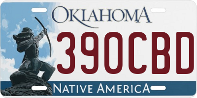 OK license plate 390CBD