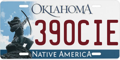 OK license plate 390CIE