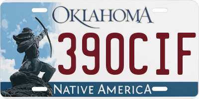 OK license plate 390CIF