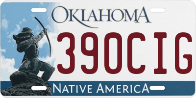 OK license plate 390CIG