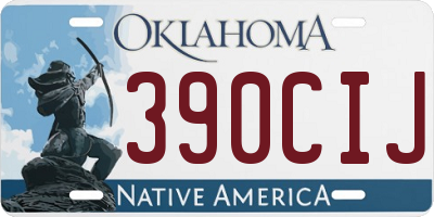 OK license plate 390CIJ