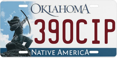 OK license plate 390CIP