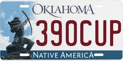 OK license plate 390CUP