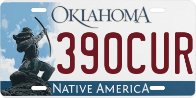 OK license plate 390CUR