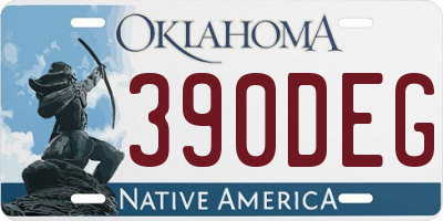 OK license plate 390DEG