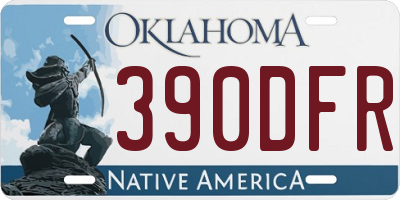 OK license plate 390DFR