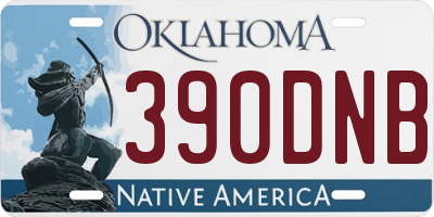 OK license plate 390DNB