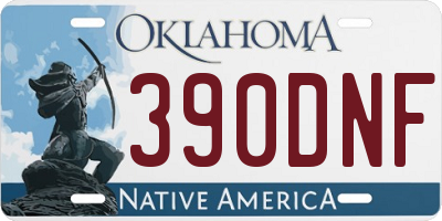 OK license plate 390DNF