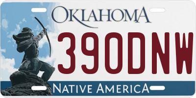 OK license plate 390DNW