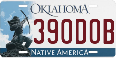 OK license plate 390DOB