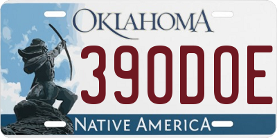 OK license plate 390DOE