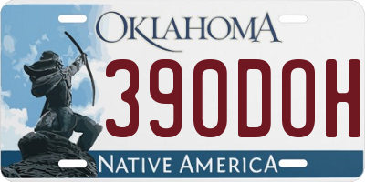 OK license plate 390DOH