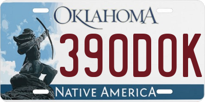 OK license plate 390DOK