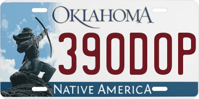 OK license plate 390DOP