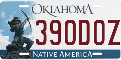 OK license plate 390DOZ