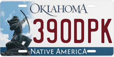 OK license plate 390DPK
