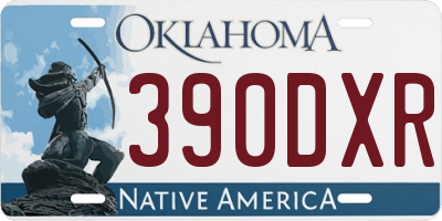 OK license plate 390DXR